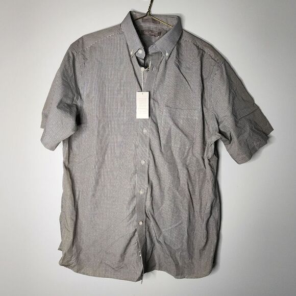 Daniel Cremieux Signature Short-Sleeve Shirt L Mini Check NWT $79.99 - Picture 1 of 9